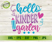 Hello kindergarten svg cut file back to school svg for students first day of school svg teacher svg GaoDesigns Store Digital item