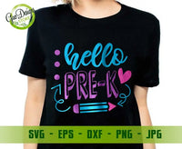 Hello pre-k grade svg cut file pre-k shirt svg back to school svg for students first day of school svg GaoDesigns Store Digital item