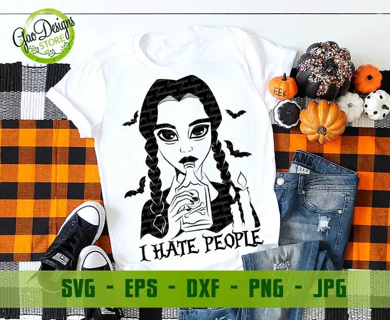 I hate peolle svg Wednesday Addams svg, The Addams Family Svg Cut File ...