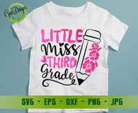 Little Miss Third grade svg first day of school svg 3rd grade shirt svg hello Third grade svg cricut GaoDesigns Store Digital item