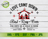 Love Came Down Nativity Best Day Ever Jesus buffalo plaid clipart PNG SVG instant download waterslide, sublimation graphics designs GaoDesigns Store Digital item