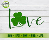 Love Shamrock svg, Shamrock Love svg, St. Patrick's Day svg, St Patricks Day svg dxf png GaoDesigns Store Digital item