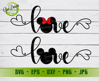 Love disney svg, Love disney dxf, Love disney cutting file, Love mickey svg, Love minnie svg, Valentine's day svg GaoDesigns Store Digital item
