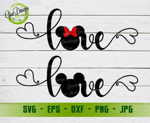 Disney Mickey Minnie Love SVG DXF EPS PNG Cut Files