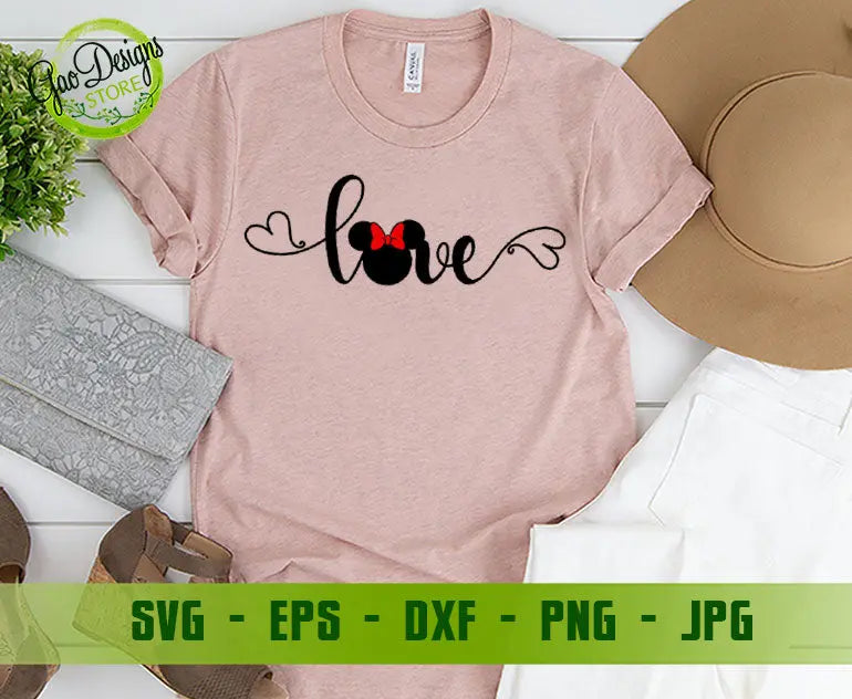 Love disney svg, Love disney dxf, Love disney cutting file, Love mickey svg, Love minnie svg, Valentine's day svg GaoDesigns Store Digital item
