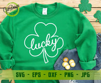 Lucky Shamrock Svg, St. Patrick's Day Svg, Cute Clover Svg Dxf Eps, St Paddys Day Svg Cut Files Lucky Shamrock Clipart, Silhouette Cricut GaoDesigns Store Digital item