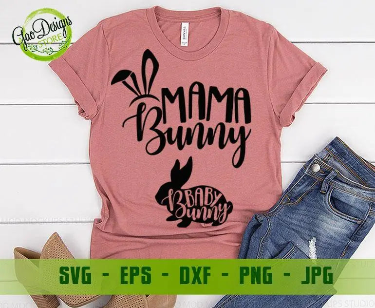 Mama Bunny SVG, Baby Bunny SVG, Pregnancy svg, Mom svg, Mom Easter SVG ...