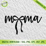 Minimalist Mama Ribbon Design digital download shown against a clean, textured white background