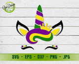 Mardi Gras unicorn svg, Unicorn clipart, Louisiana Mardi Gras svg CriCut Files jpg png dxf Silhouette GaoDesigns Store Digital item