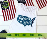 Merica y'all svg, 4th of July svg, Independence day svg USA svg cricut Patriotic svg America map svg GaoDesigns Store Digital item