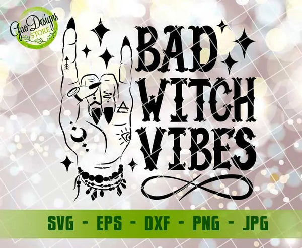 Peace Bad Witch Vibes Halloween svg  cricut Bad Witch Vibes svg Peace Hand Witch svg Witch Peace Svg GaoDesigns Store Digital item