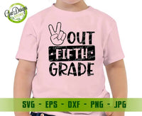 Peace Out Fifth Grade Svg Last Day of School Svg End of School Svg Kid Peace Outta School Svg file GaoDesigns Store Digital item