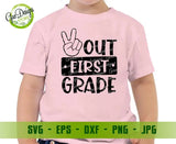 Peace Out First Svg Last Day of School Svg End of School Svg Kids Peace Outta School Svg cricut file GaoDesigns Store Digital item