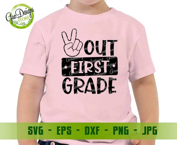 Peace Out First Svg Last Day of School Svg End of School Svg Kids Peace Outta School Svg cricut file GaoDesigns Store Digital item