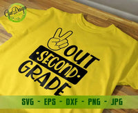 Peace Out Second Grade Svg Last Day of School Svg End of School Svg Kid Peace Outta School Svg GaoDesigns Store Digital item