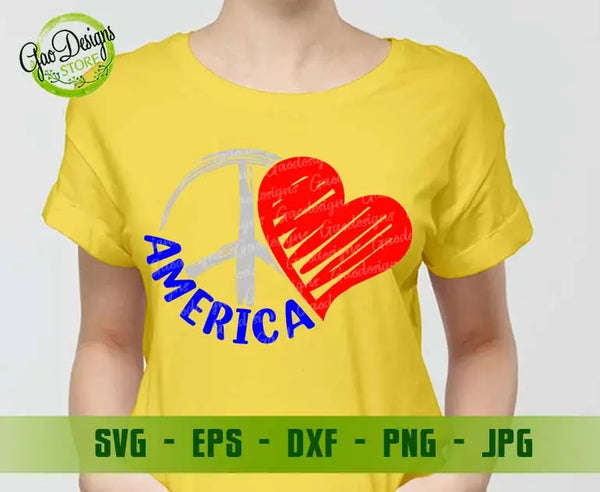Peace love america svg, peace sign svg, peace love svg 4th of july svg patriotic svg file for cricut GaoDesigns Store Digital item