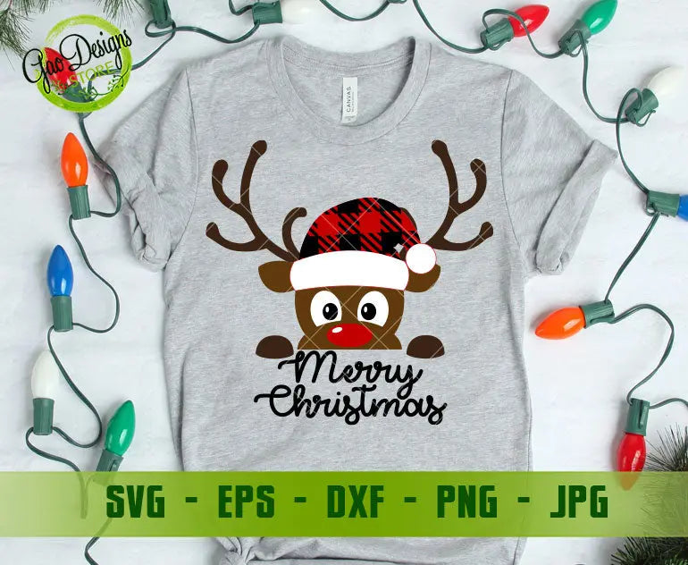 Peeping Reindeer Merry Christmas Svg Reindeer Svg for cricut, Buffalo ...