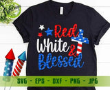 Red White and Blessed Svg 4th of July Svg American Cross Svg Patriotic Svg US Flag Svg Christian Svg GaoDesigns Store Digital item