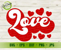 Retro Love Text Svg cricut file for valentine day svg - gaodesigns store