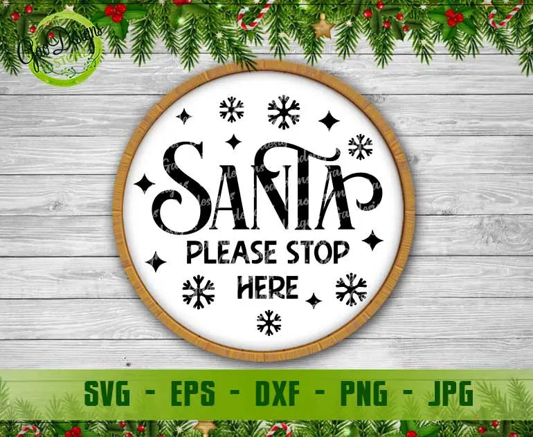 Santa please stop here we have cookies SVG, Santa SVG, Please Santa