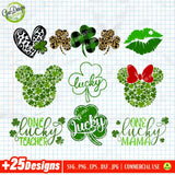 St. Patrick's Day SVG PNG Mini Bundle featuring 25 plus premium designs including Lucky Clovers and Leprechaun quotes - GaoDesigns