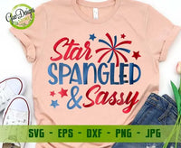 Star Spangled and Sassy SVG File 4th of July Svg Cut File independance day svg Patriotic svg USA svg GaoDesigns Store Digital item