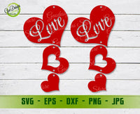 Valentine day svg, Valentine Earrings SVG Cut Files, Valentine Earrings Template SVG, Earrings Valentine Love SVG GaoDesigns Store Digital item