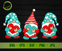 Valentines Day SVG Gnome, Valentine day svg, Love gnome with heart Valentine's day svg png dxf eps jpeg GaoDesigns Store Digital item
