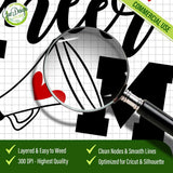 Closeup Cheer Mom SVG design with clean lines, layered vector file optimized for Cricut and Silhouette cutting machines