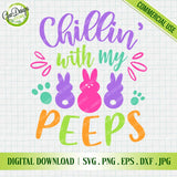 Colorful Easter Peeps bunnies digital design for Cricut and Sublimation printing