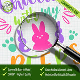 Close-up detail of Chillin' With My Peeps SVG file showing clean nodes and smooth lines for Cricut cutting