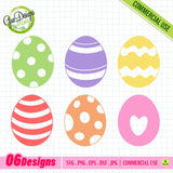 Main preview of the Colorful Easter Egg SVG Bundle featuring multiple patterned eggs with floral and geometric designs