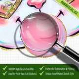 igh-resolution close-up of the Coquette Bunny PNG showing glitter texture and soft pink bow details - GaoDesigns