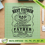 Best Father All Time SVG cut file shown on a green Cricut cutting mat with craft tools, highlighting ease of use for vinyl cutting projects and DIY home crafts.