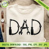 Mockup of a cream-colored sweatshirt featuring the "DAD" tool design, a perfect gift idea for Father's Day or a handyman.