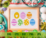 Colorful patterned Easter egg SVG DXF cut file for vinyl and sublimation - GaoDesigns