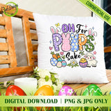 Cute Easter pillow with colorful bunny and egg sublimation design - GaoDesigns