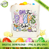 Cute Easter tote bag with colorful bunny and egg sublimation design - GaoDesigns
