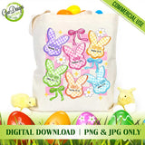 Canvas tote bag mockup featuring religious Easter bunny Bible verse design - GaoDesigns