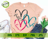 Christian Faith Hope Love locking hearts SVG EPS design for Easter sublimation - GaoDesigns