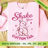 Cute bunny tail design on a pink sweatshirt for a trendy Easter outfit - GaoDesigns