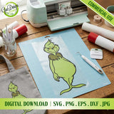 Grinch SVG bundle for Cricut cutting machine, Christmas Grinch design file in SVG PNG EPS DXF JPG formats, layered high quality digital download for DIY crafts and t-shirt printing