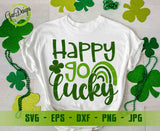 White t-shirt with Happy Go Lucky designs - GaoDesigns