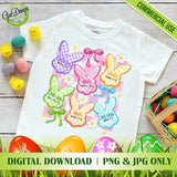 Kids white t-shirt mockup with Christian Easter bunny sublimation print - GaoDesigns