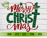 Merry CHRISTmas Svg; Christmas with Cross SVG; Jeuss Svg; Christian svg, Religious Christmas SVG; Christmas shirt svg Digital item - Gaodesigns Store