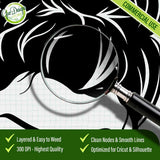 Close-up messy bun SVG design with smooth clean lines for Cricut cutting