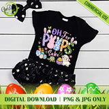 black t-shirt mockup featuring the Oh For Peeps Sake Easter sublimation print - GaoDesigns