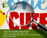 Close-up zoom of the One Cute Chick SVG file showing smooth cut lines optimized for Cricut and Silhouette