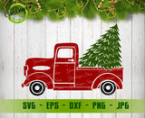 Red Christmas truck svg; Christmas tree svg; Christmas Farm Truck SVG; Old Red Truck SVG; Vintage truck svg Digital item - GaoDesigns Store