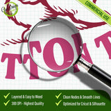 Magnifying glass showing clean nodes and smooth lines of the bunny tail SVG file - GaoDesigns